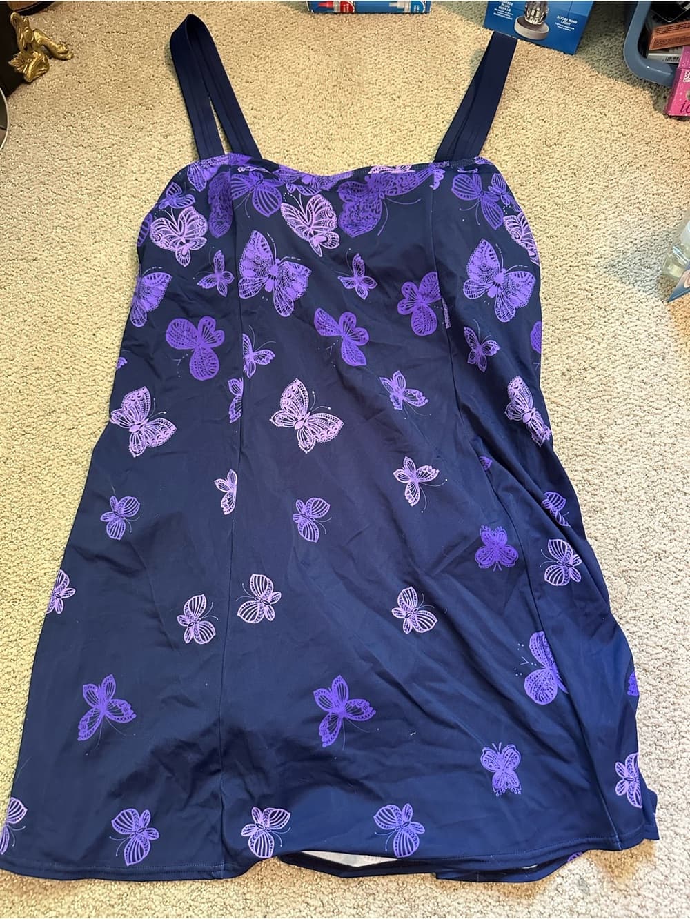 Swimsuits for All butterfly swim-dress purple
