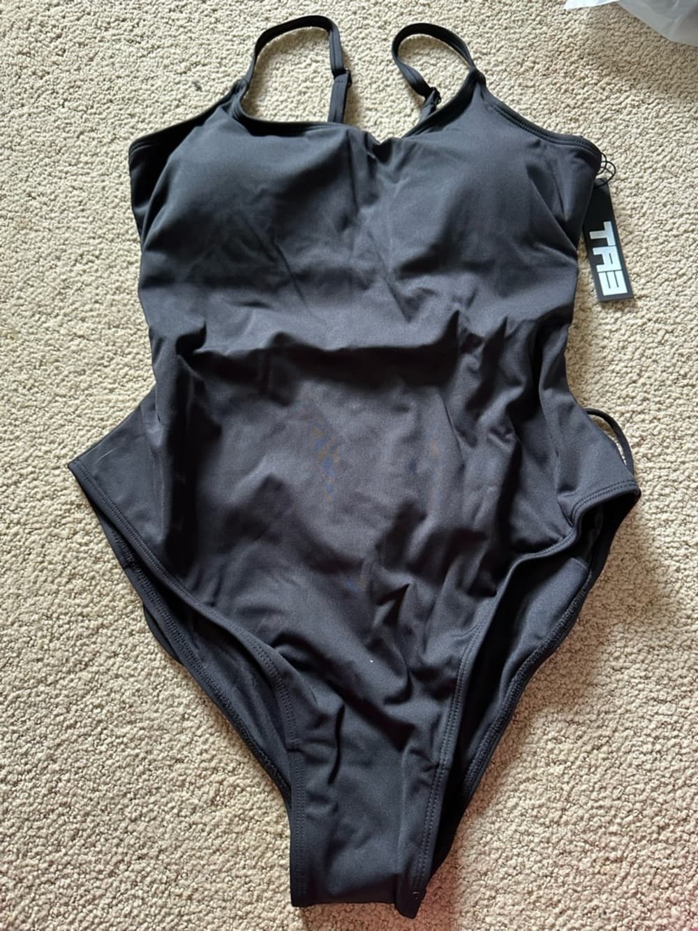 NWT TA3 Lacey one piece swimsuit black large short - Thumbnail 3