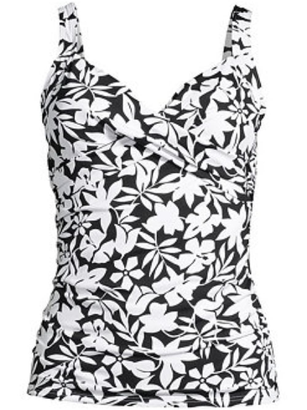Lands' End Havana Floral V-Neck Wrap Tankini Swimsuit Top - Thumbnail 4