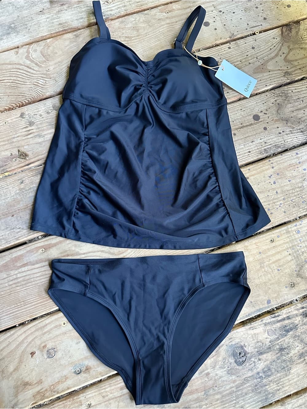 NWT Quince maternity tankini set black - Thumbnail 2