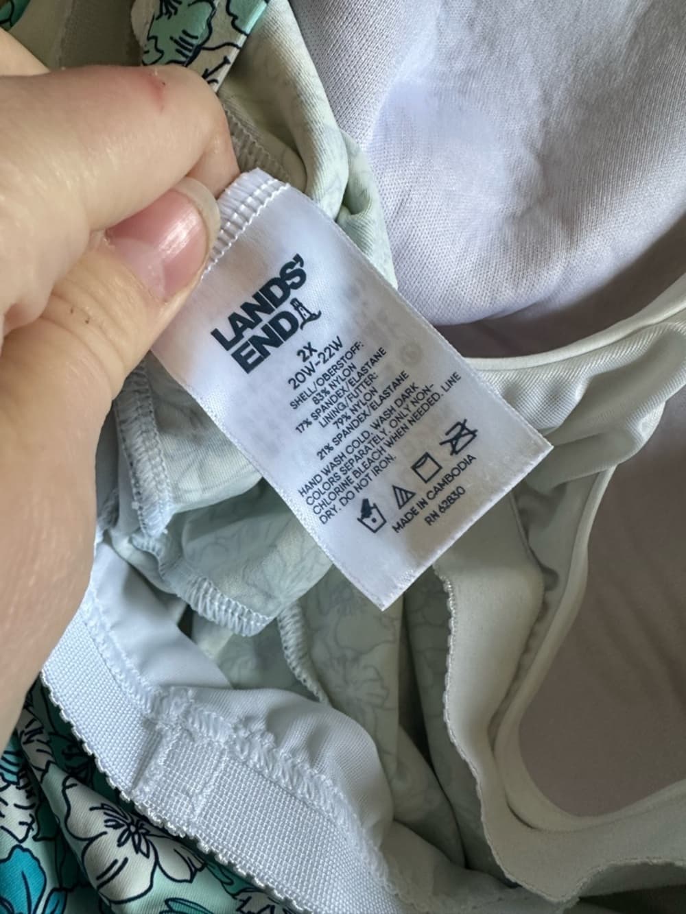 Land’s End tulip hem floral tankini top - Thumbnail 3