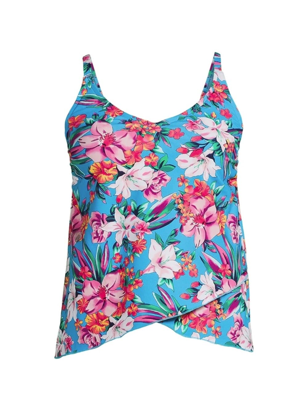 Land’s End tulip hem tropical flower tankini top - Thumbnail 4