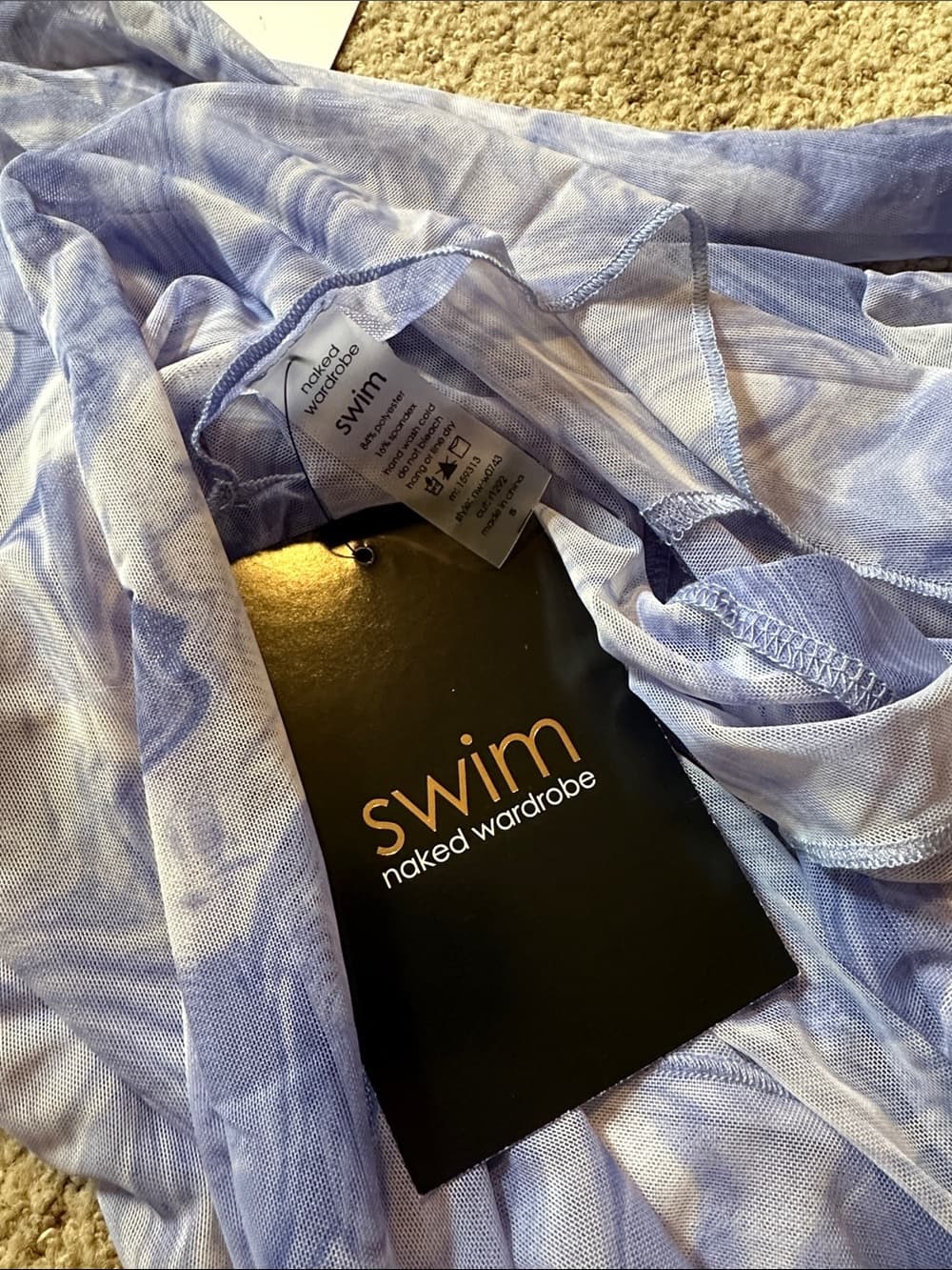 Naked Wardrobe Swim Back on the Low cover up dress blue - Thumbnail 4