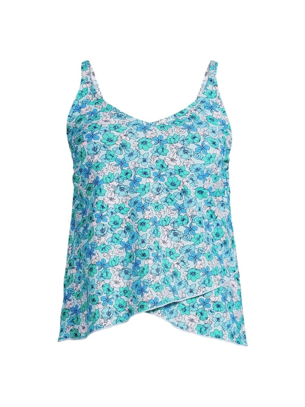 Land’s End tulip hem floral tankini top - Thumbnail 4
