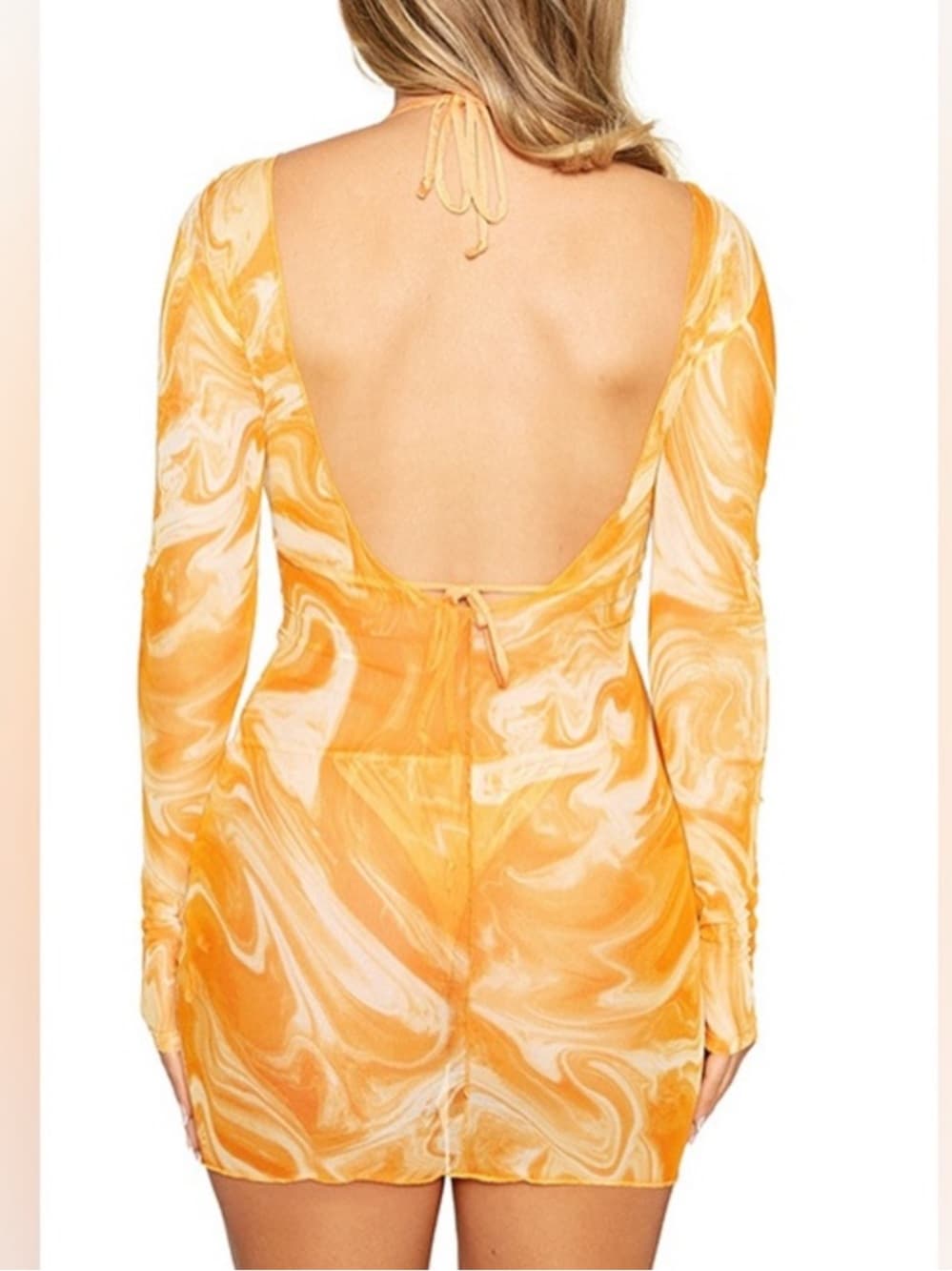 NWT Naked Wardrobe Swim Back on the Low cover up dress orange