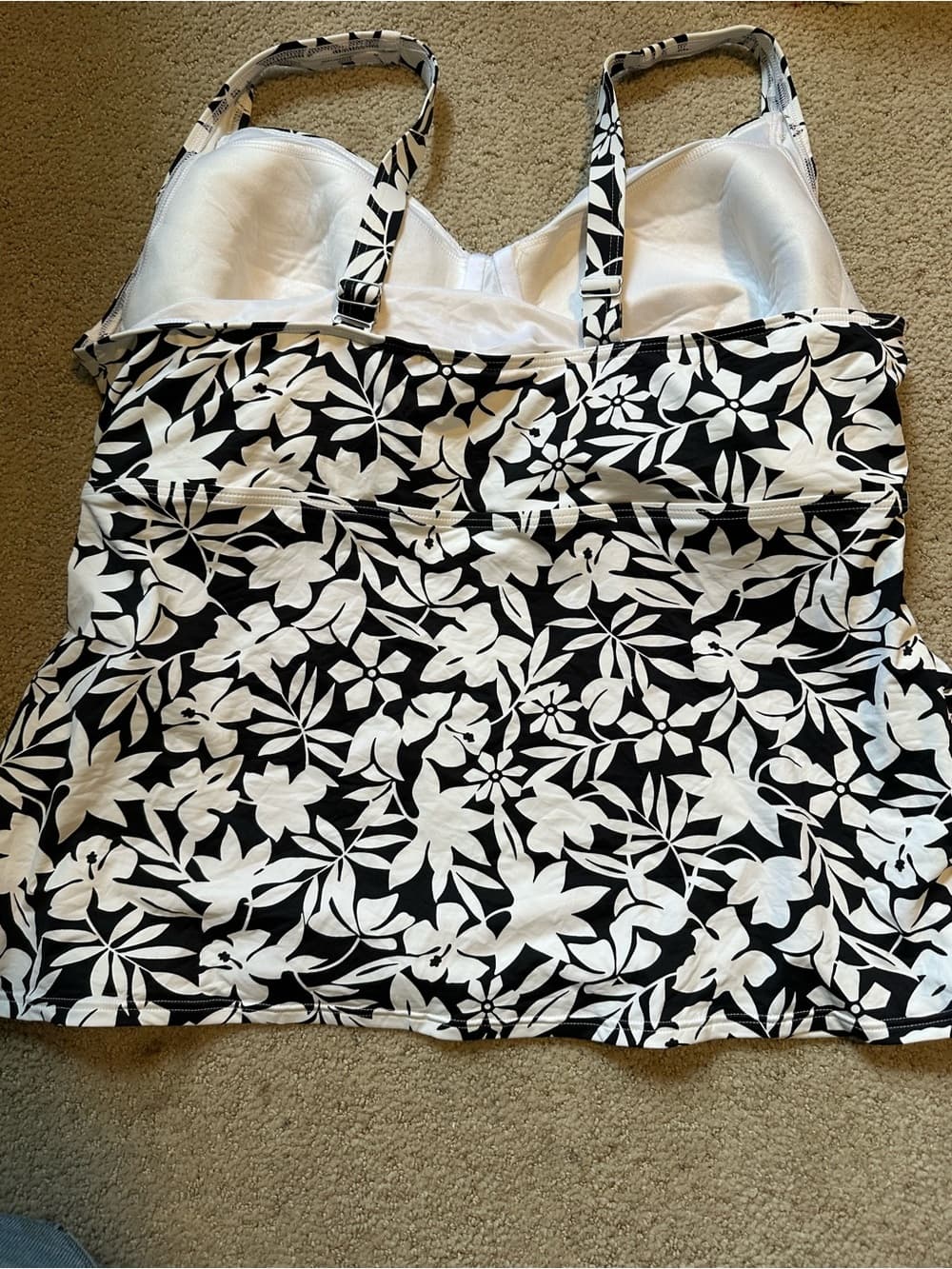 Lands' End Havana Floral V-Neck Wrap Tankini Swimsuit Top - Thumbnail 2