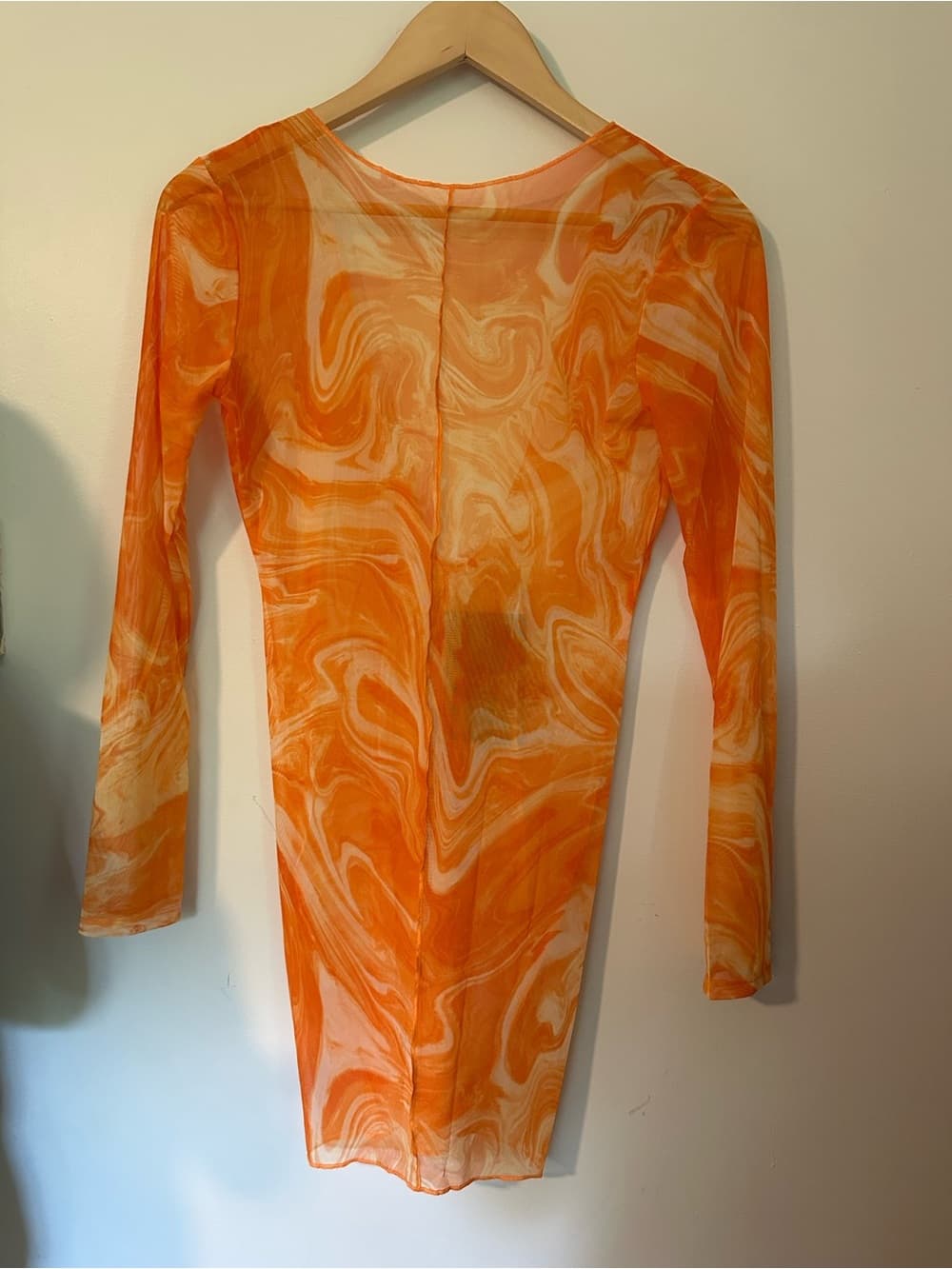 NWT Naked Wardrobe Swim Back on the Low cover up dress orange - Thumbnail 2
