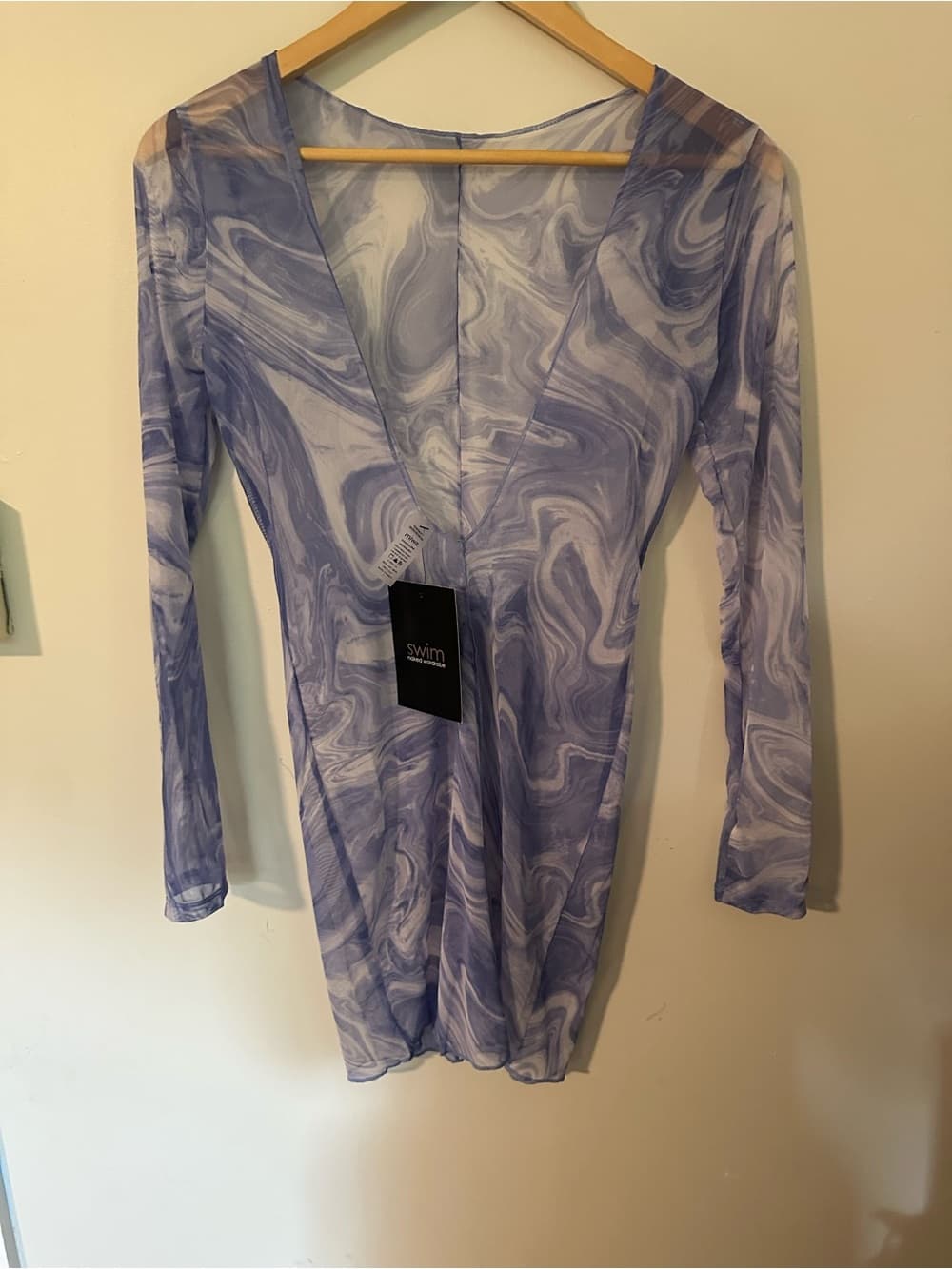 Naked Wardrobe Swim Back on the Low cover up dress blue - Thumbnail 3