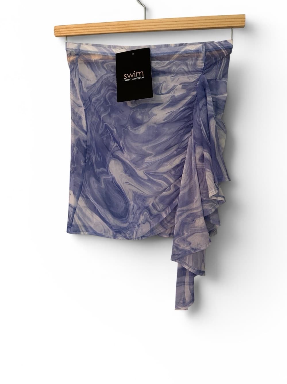 NWT Naked Wardrobe Swim cover up skirt blue - Thumbnail 3