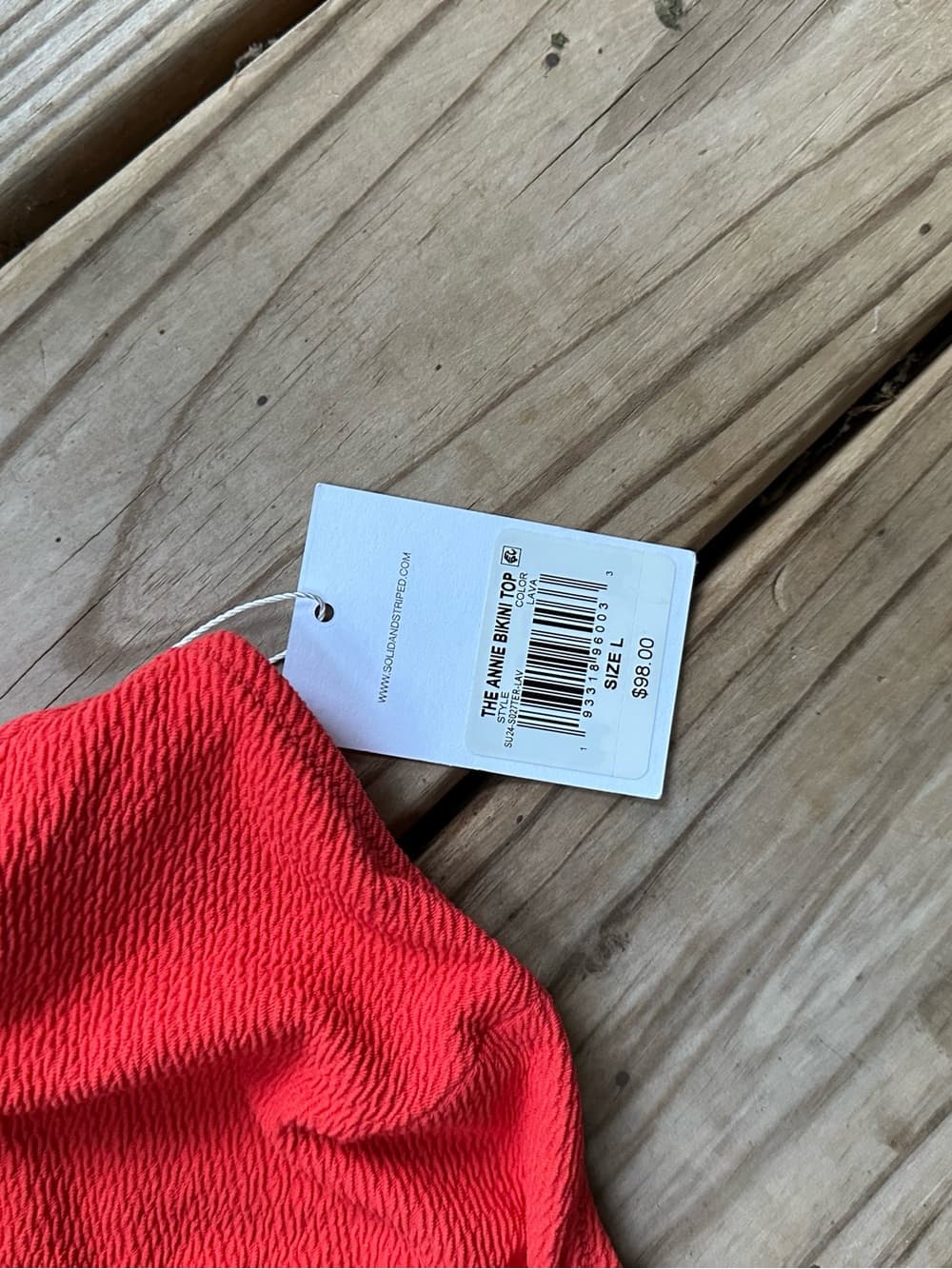 NWT Solid and Striped Annie bikini top Lava - Thumbnail 2