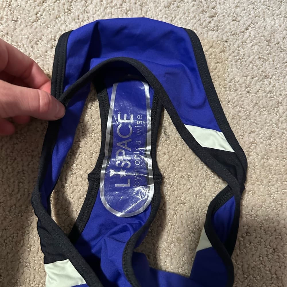 NWOT L*Space high leg bikini bottoms royal blue small - Thumbnail 3