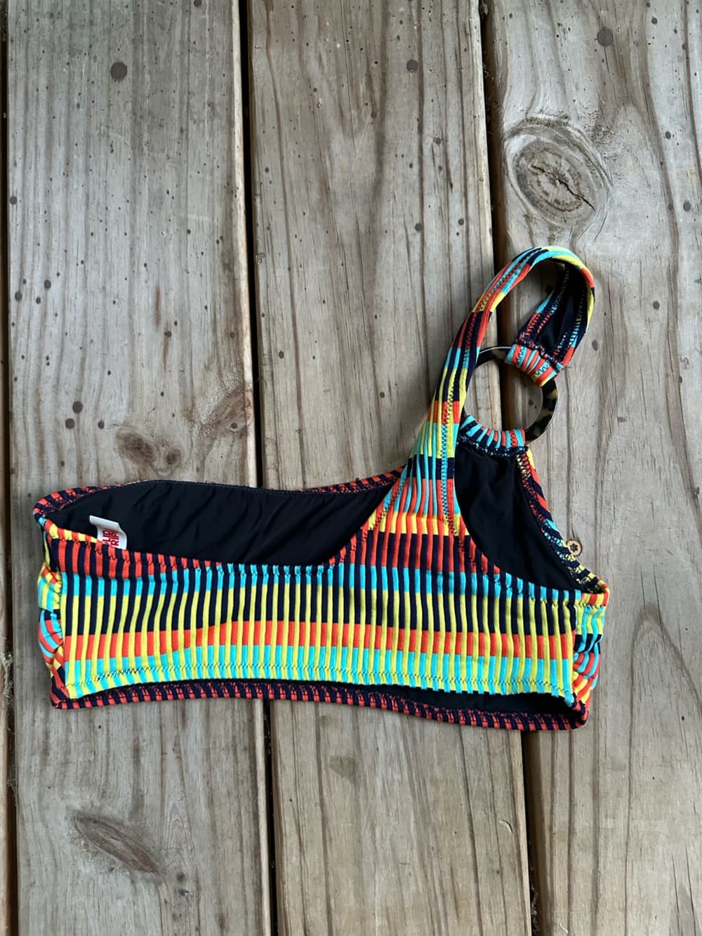 Solid and Striped one shoulder bikini top extra small - Thumbnail 2