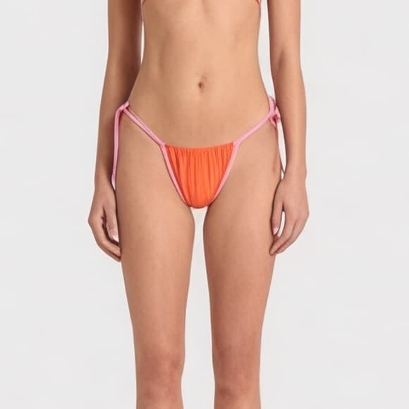 NWT Amanda Uprichard Sunnie bikini bottoms orange pink - Thumbnail 6