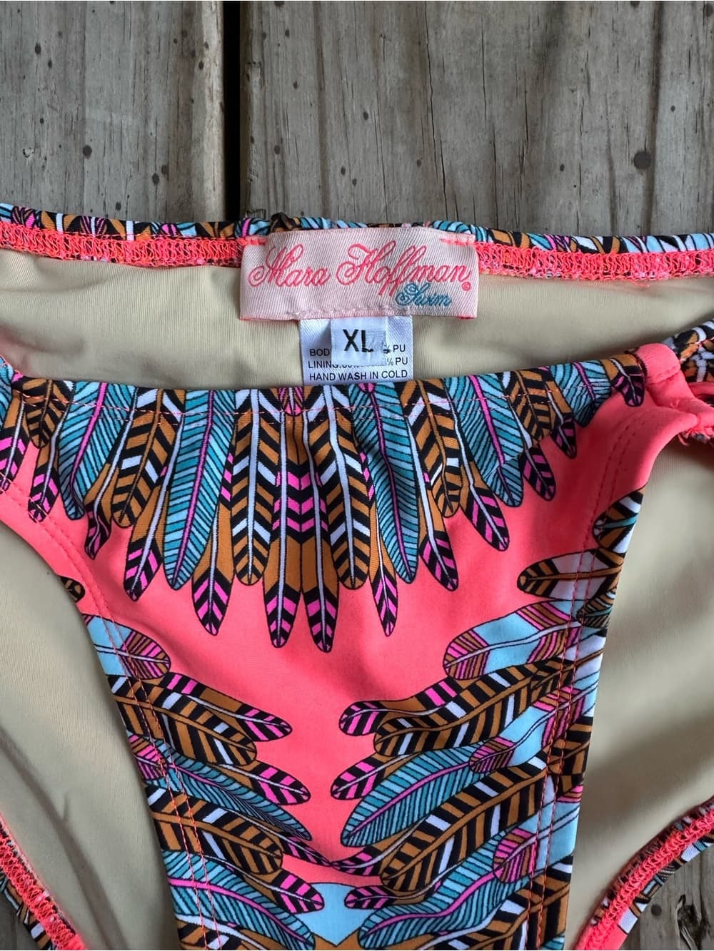 Mara Hoffman feather bikini bottoms extra large - Thumbnail 2