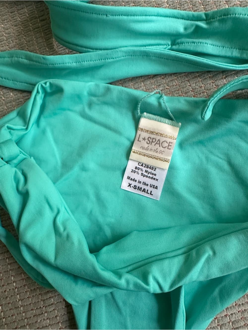 NWT L*Space Chloe bikini set turquoise extra small - Thumbnail 2