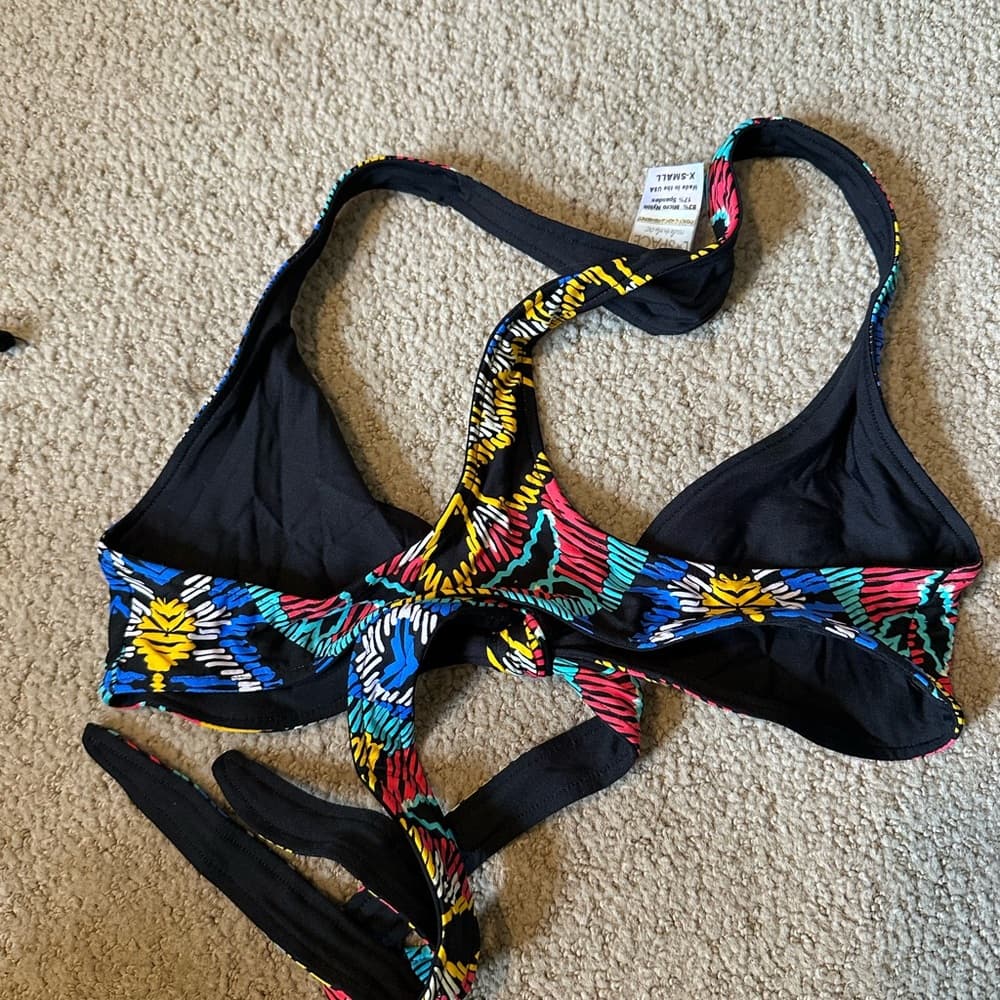 NWOT L*Space Zoe wrap bikini top Moroccan Dreams - Thumbnail 3