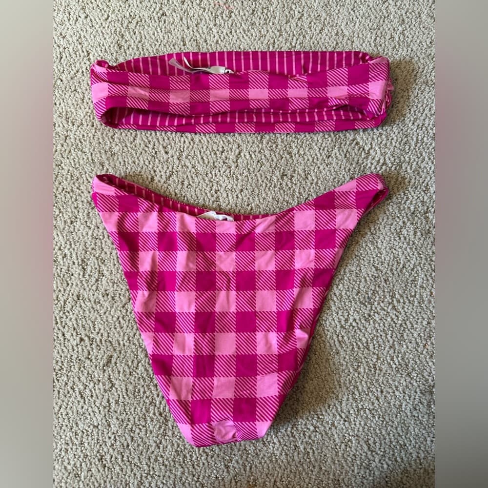 Solid and Striped Annabelle reversible bikini Fuschia xs - Thumbnail 2