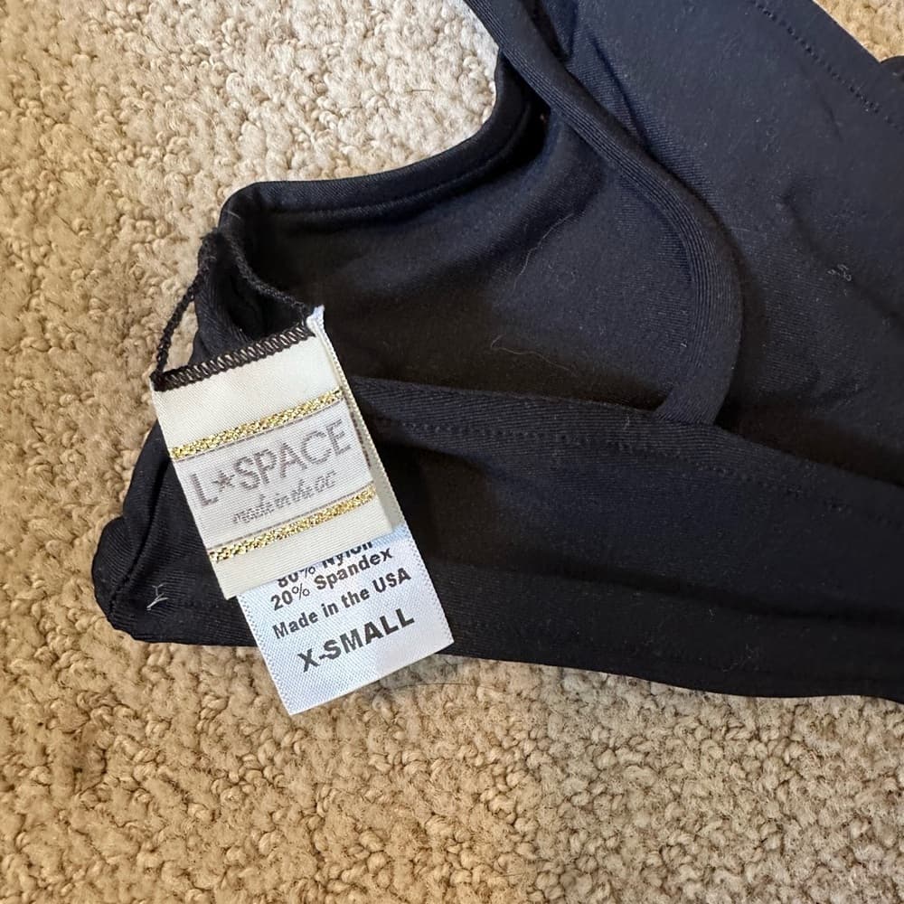 NWOT L*Space Chloe Ivory Coast bikini top black white - Thumbnail 3