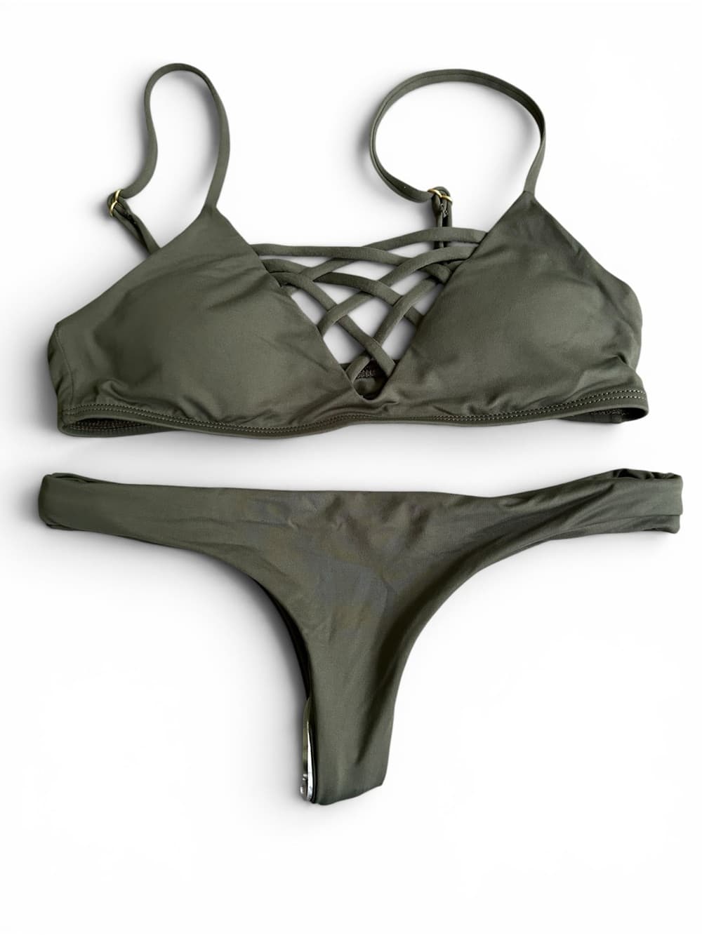 NWOT L*Space Jaime Itsy bikini set green - Thumbnail 4