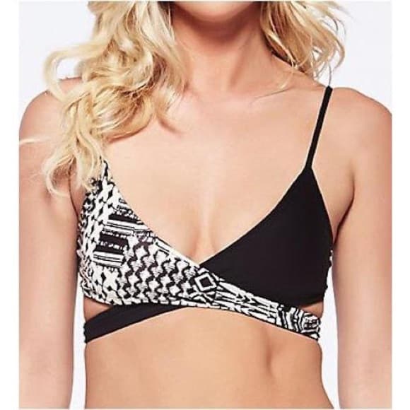 NWOT L*Space Chloe Ivory Coast bikini top black white - Thumbnail 5