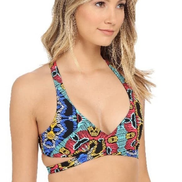 NWOT L*Space Zoe wrap bikini top Moroccan Dreams - Thumbnail 5