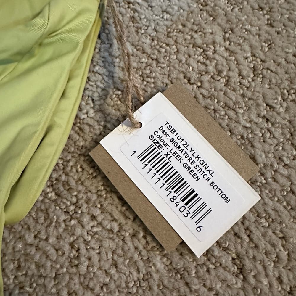 NWT Toast x Free People signature stitch bikini bottoms leek green - Thumbnail 2