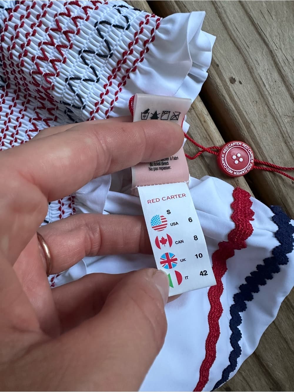 NWT Red Carter Ipanema crop bikini top white - Thumbnail 3