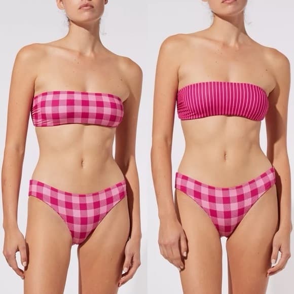 Solid and Striped Annabelle reversible bikini Fuschia xs - Thumbnail 7