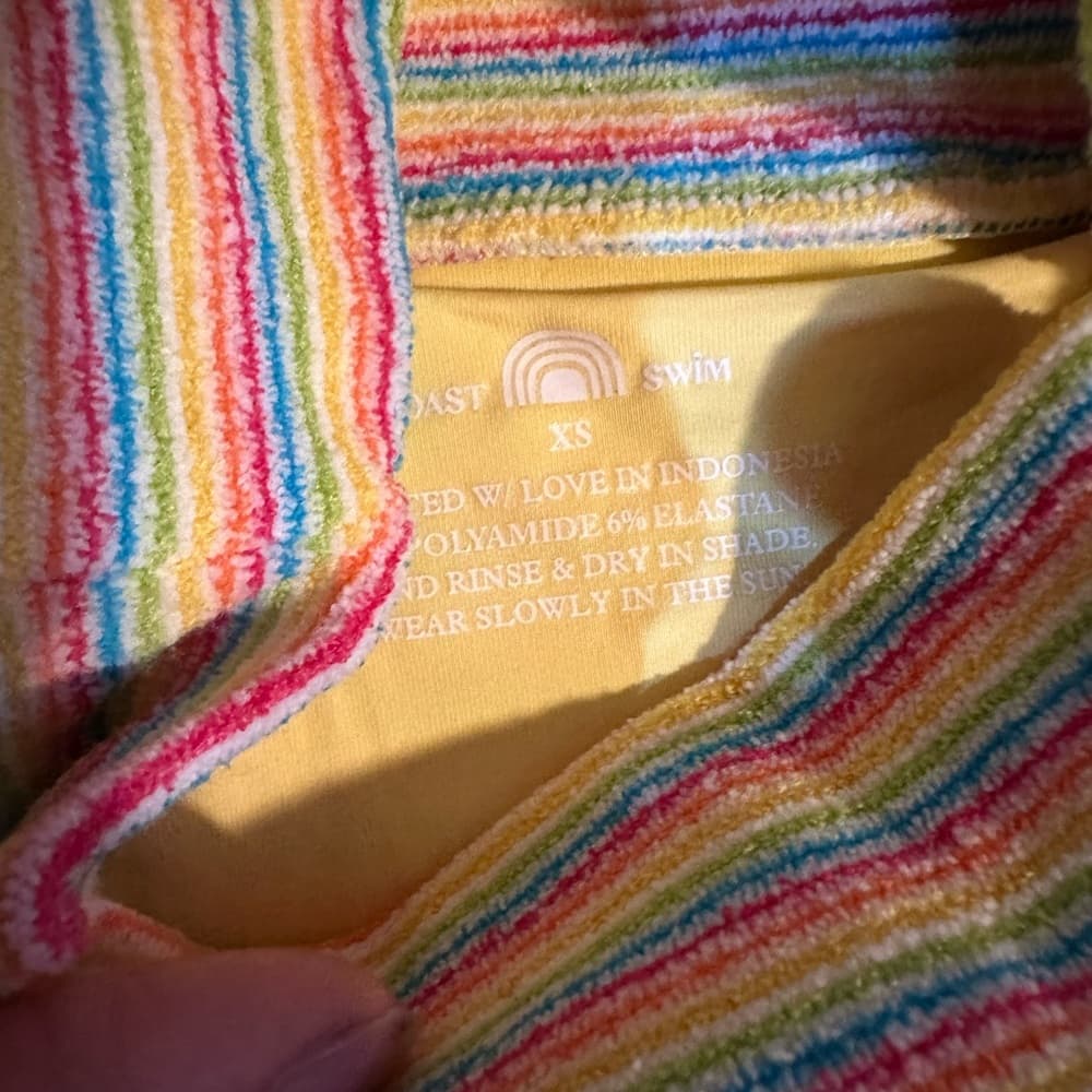 NWT Free People x Toast banded bikini bottoms rainbow - Thumbnail 2