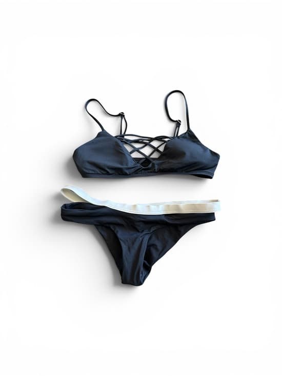 NWOT L*Space Jaime bikini set grey white extra small - Thumbnail 6