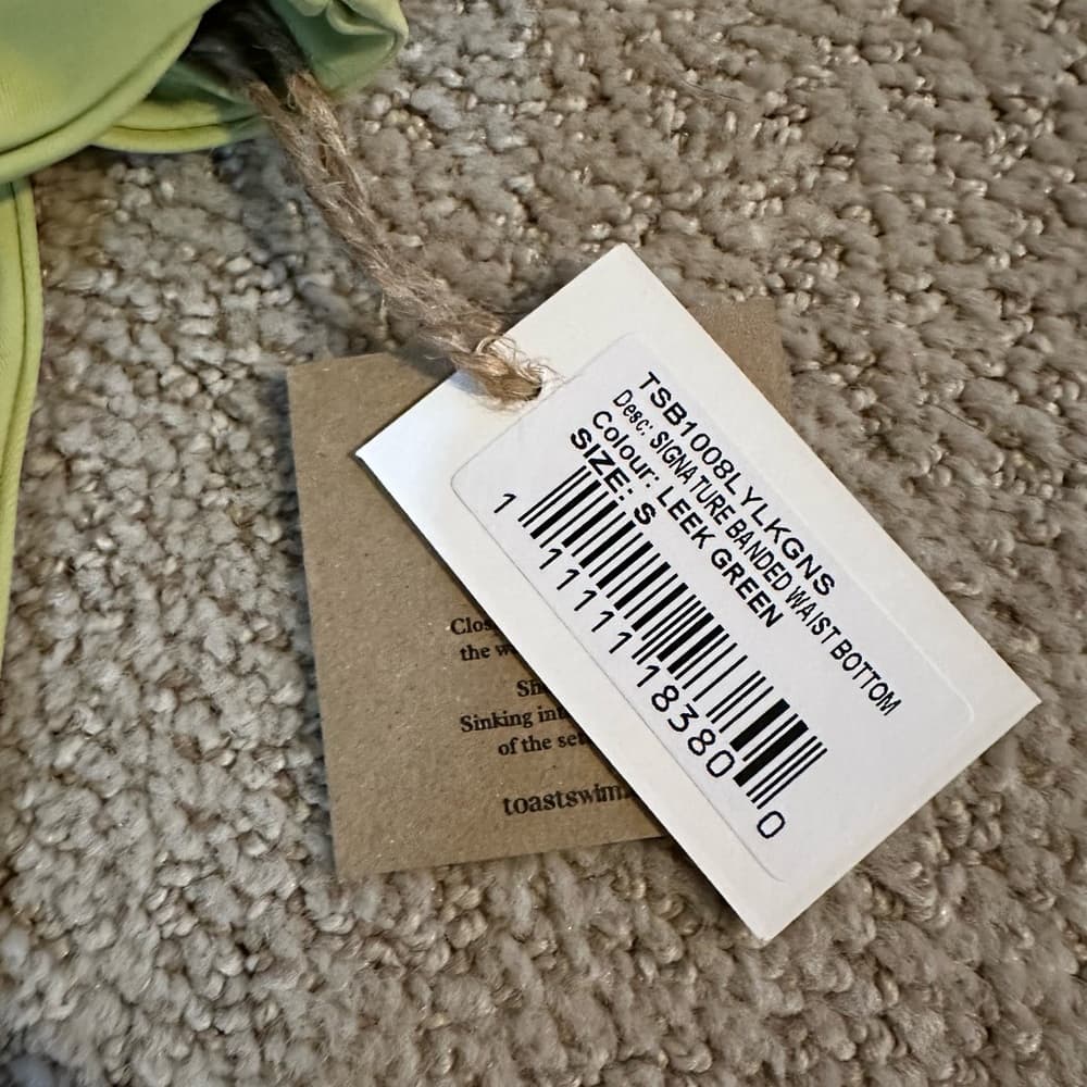 NWT Toast x Free People banded waist bikini bottoms leek green small - Thumbnail 2