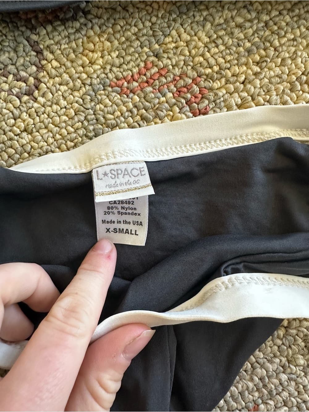 NWOT L*Space Jaime bikini set grey white extra small - Thumbnail 2