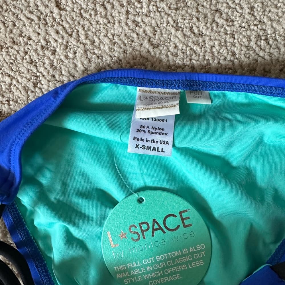 NWT L*Space Low Down Bikini bottoms royal blue - Thumbnail 2