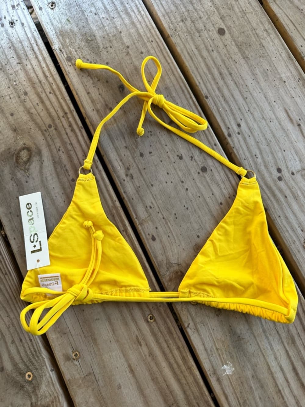 NWT L*Space Banning bikini top lemon yellow - Thumbnail 2