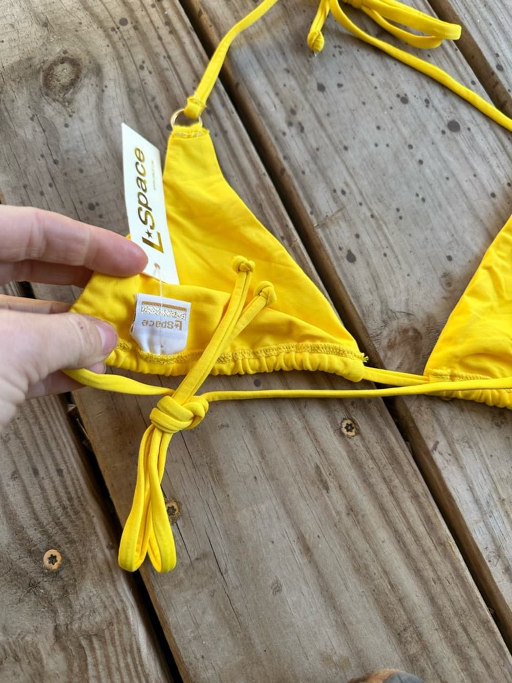 NWT L*Space Banning bikini top lemon yellow - Thumbnail 3