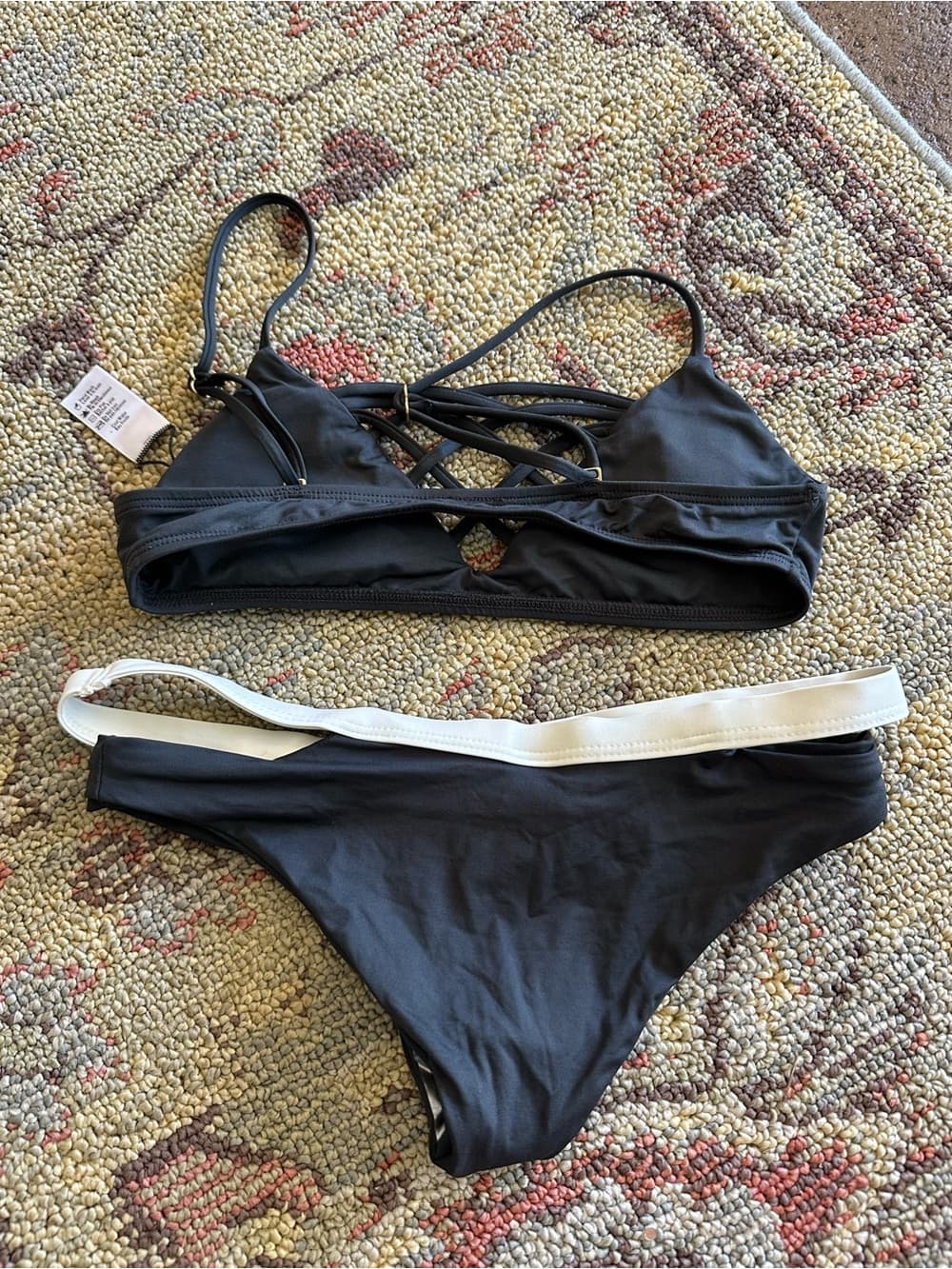NWOT L*Space Jaime bikini set grey white extra small - Thumbnail 3
