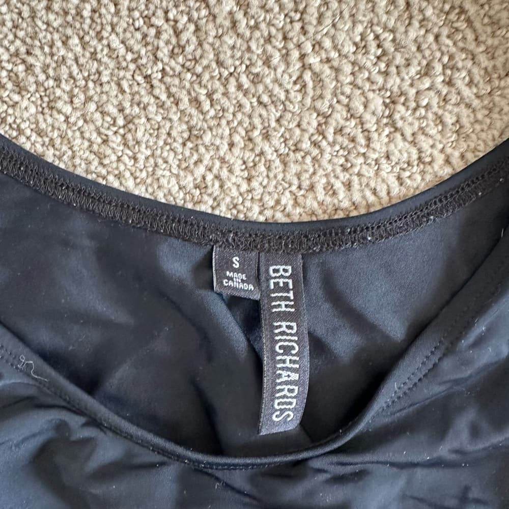 Beth Richards tie front bikini top black small - Thumbnail 2