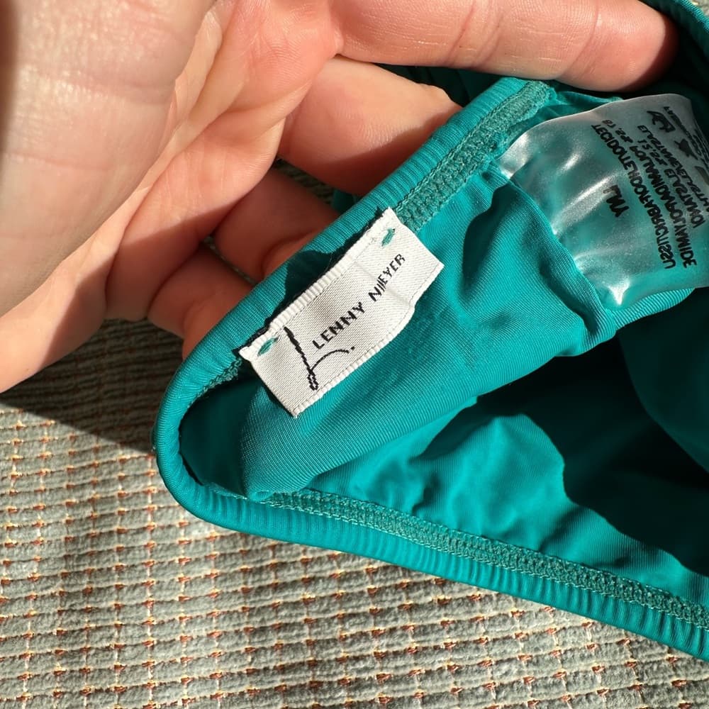 Lenny Neimeyer embellished one shoulder bikini top teal - Thumbnail 4
