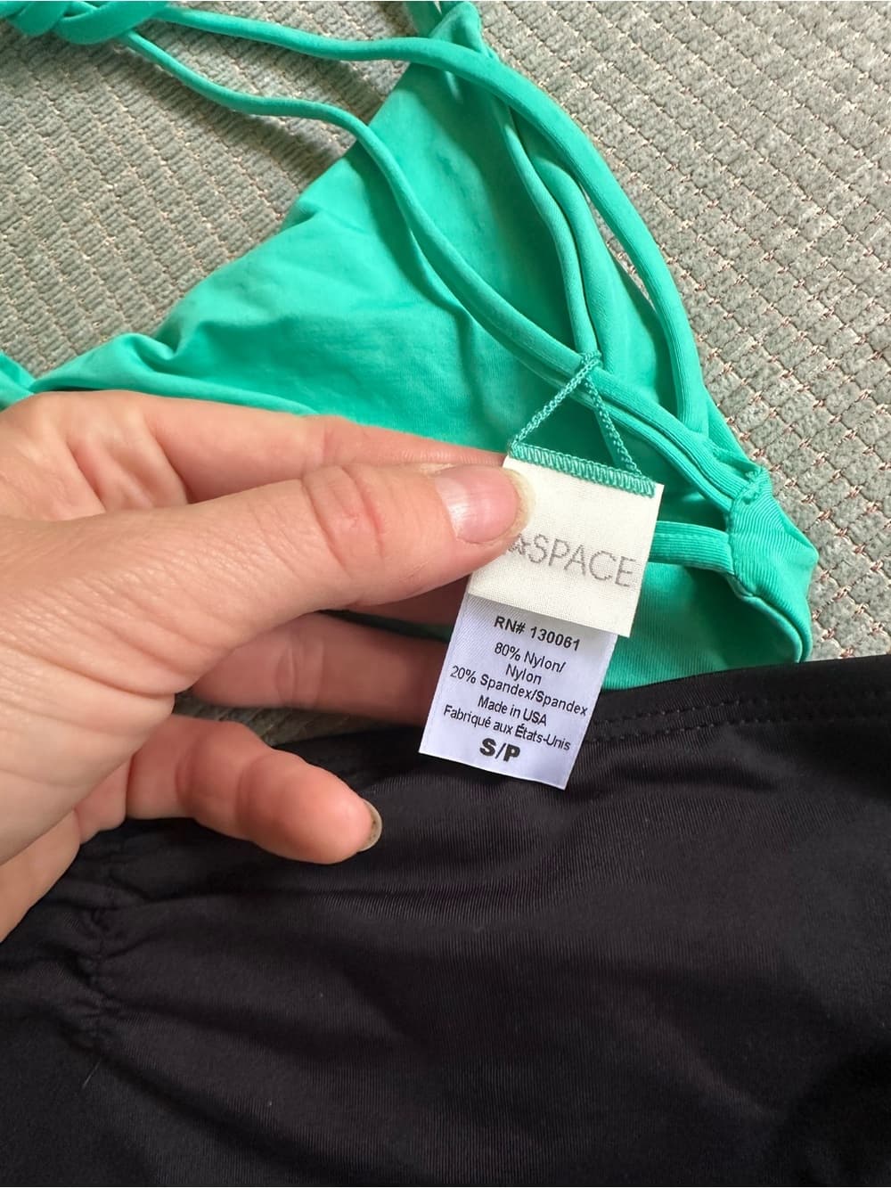 NWOT L*Space Hartley Monique bikini set green black - Thumbnail 3