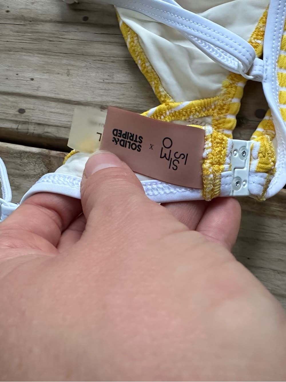 Solid and Striped x Issimo bikini top yellow white - Thumbnail 3
