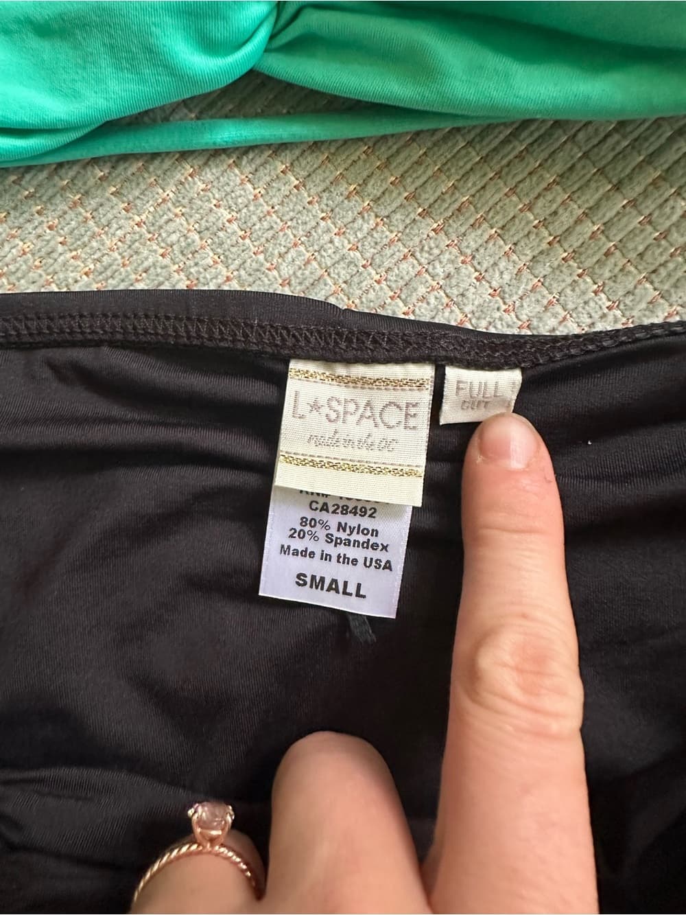 NWOT L*Space Hartley Monique bikini set green black - Thumbnail 2