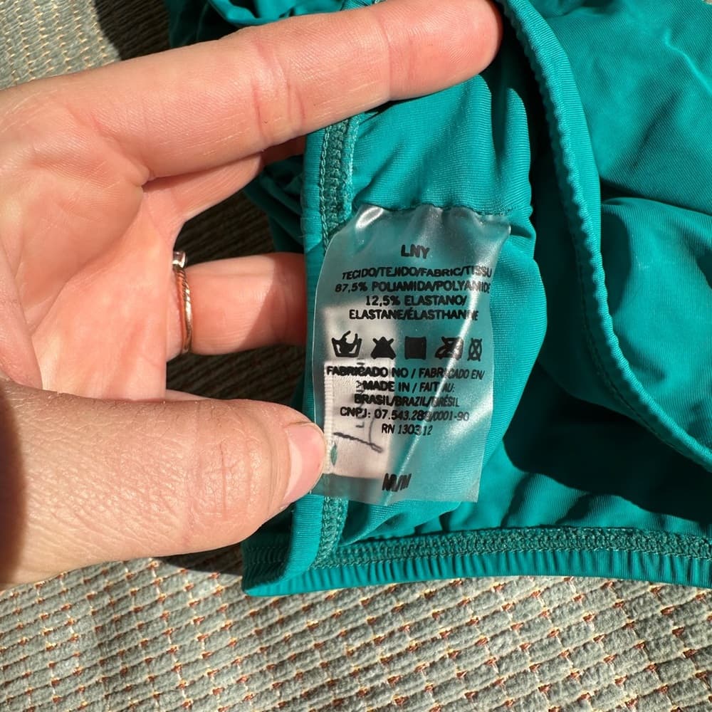 Lenny Neimeyer embellished one shoulder bikini top teal - Thumbnail 3