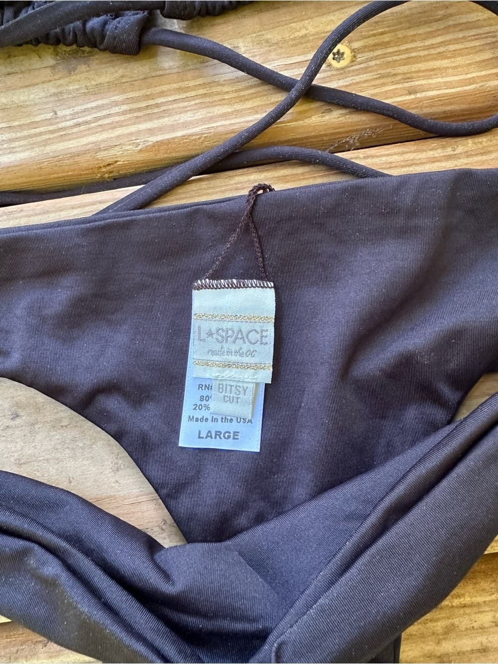 NWOT L*Space Lexie Bitsy cut bikini set black large - Thumbnail 2