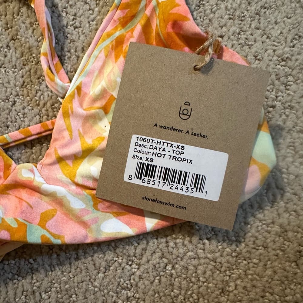 NWT Stone Fox Daya bikini top Hot Tropix xs - Thumbnail 3