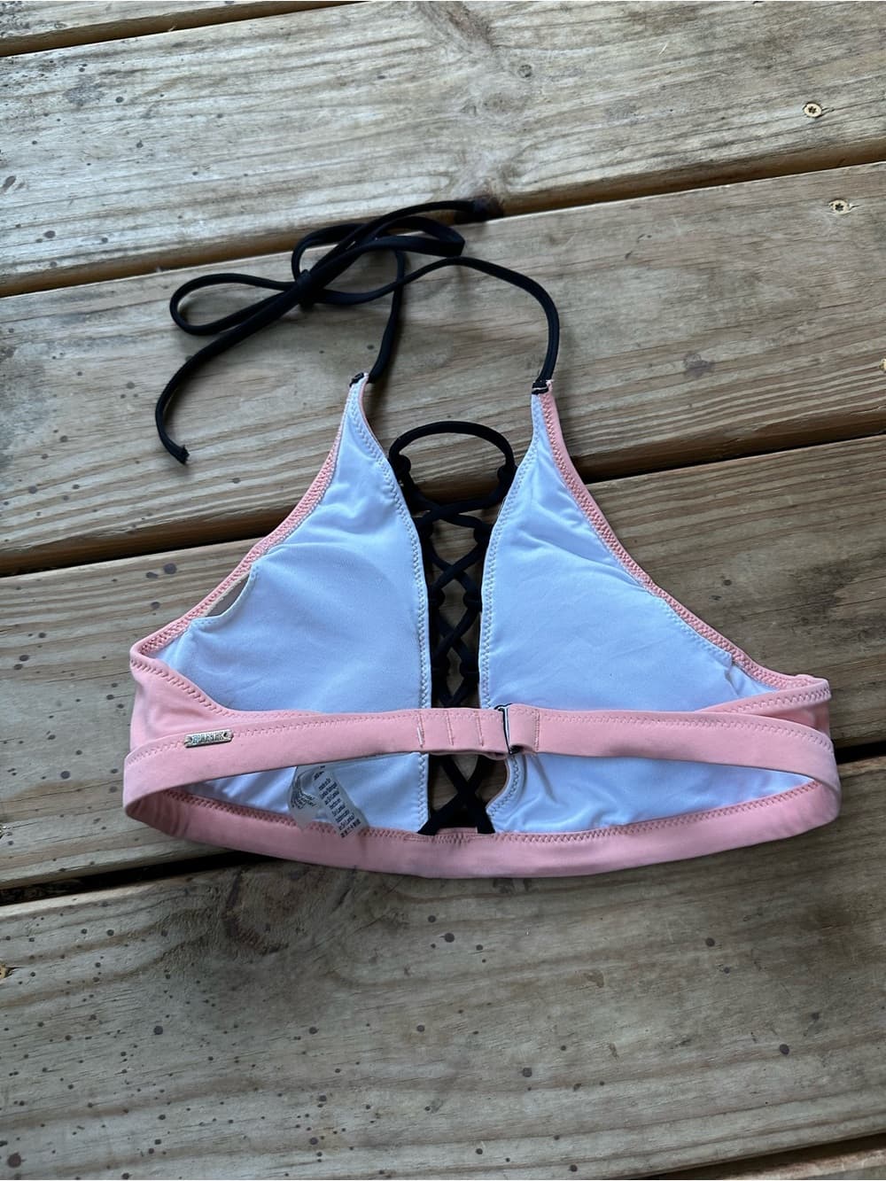 PINK Victoria’s Secret caged front bikini top pink black - Thumbnail 2