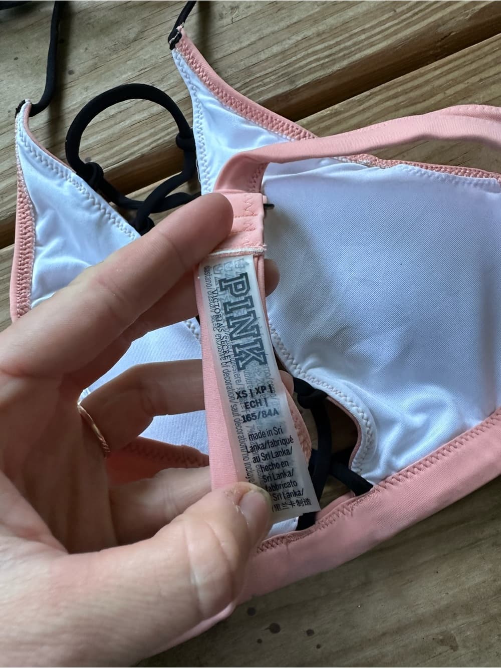 PINK Victoria’s Secret caged front bikini top pink black - Thumbnail 3