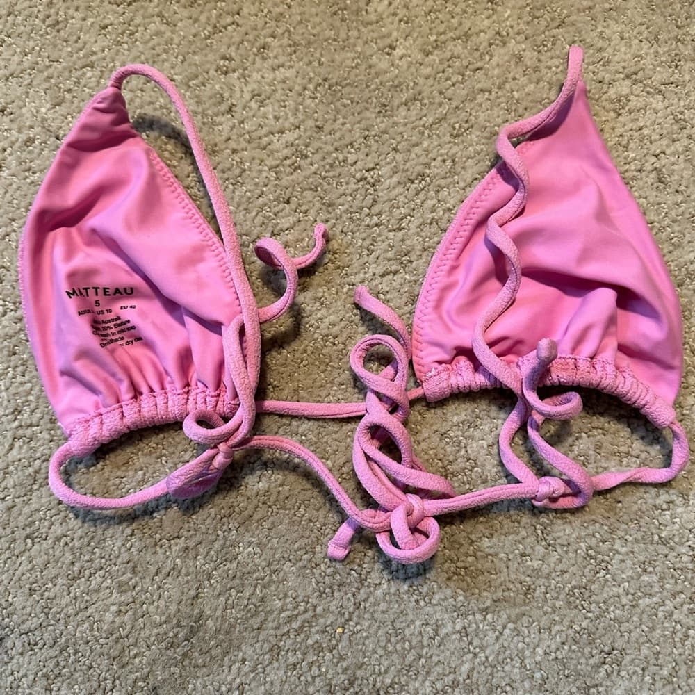 Matteau textured string bikini top pink - Thumbnail 2