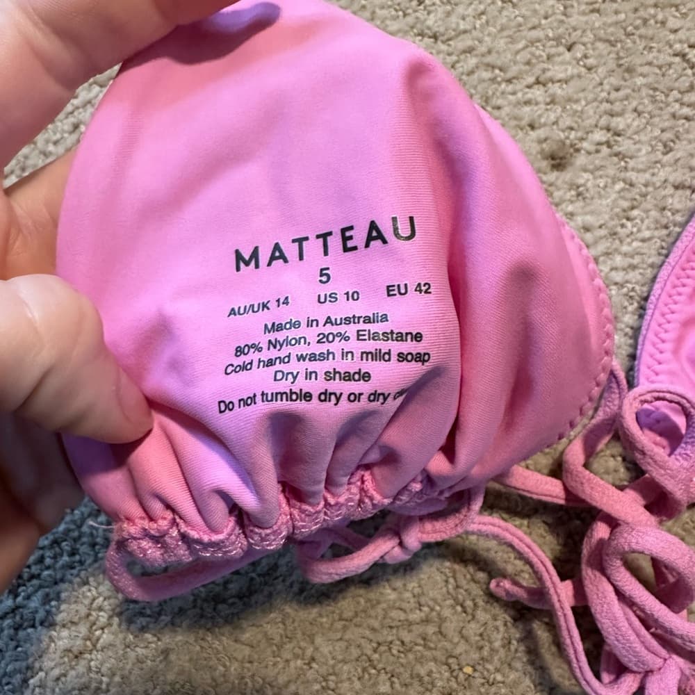 Matteau textured string bikini top pink - Thumbnail 3