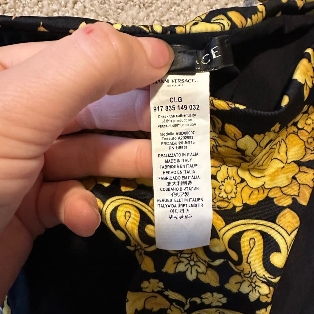 Versace Barraco print bikini bottoms gold black - Thumbnail 4
