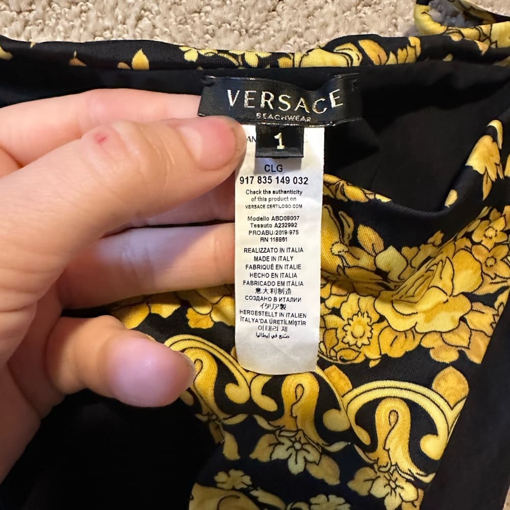 Versace Barraco print bikini bottoms gold black - Thumbnail 3